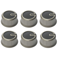 Thetford I-Drive Knob Set - Brushed Nickel/Black (6 pack)
