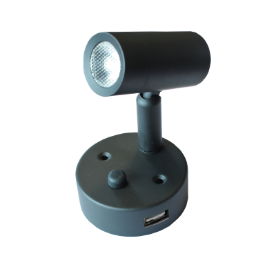 Nano Black 12v LED Spot Light with USB