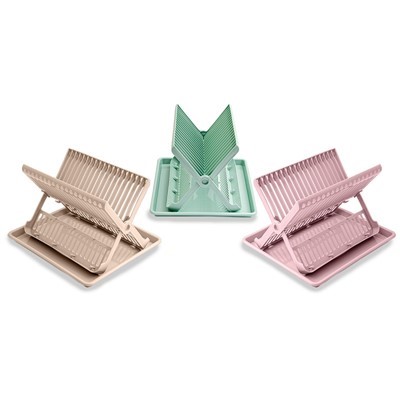PlasticForte Folding Drainer with Drip Tray Assorted Colours (Box Qty: 3)