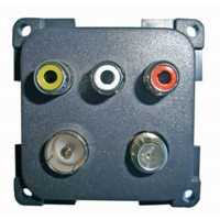 CBE Grey 3 RCA, TV and Satellite Socket