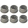 Thetford I-Drive Knob Set - Brushed Nickel/Black (6 pack)