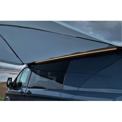 ReVace N/S Awning Rail with LED Ford Transit Custom SWB Black